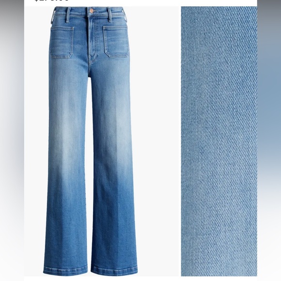 NIB | MOTHER ~ The Hustler Roller Patch Pocket Sneak Wide Leg Jeans Sz 34 - Picture 4 of 8